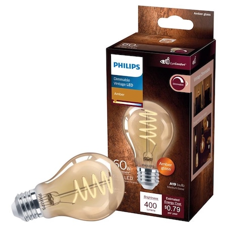 Philips Philips A19 E26 (Medium) LED Bulb Amber 60 Watt Equivalence 1 pk 565796